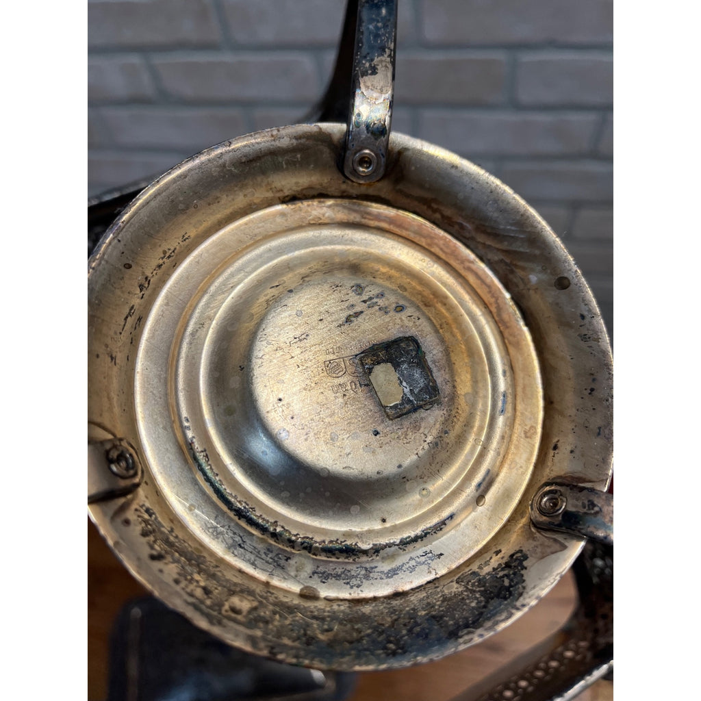 Vintage Sheridan Silver Plated Double Chafing Dish Food Warmer 2 Burner Catering