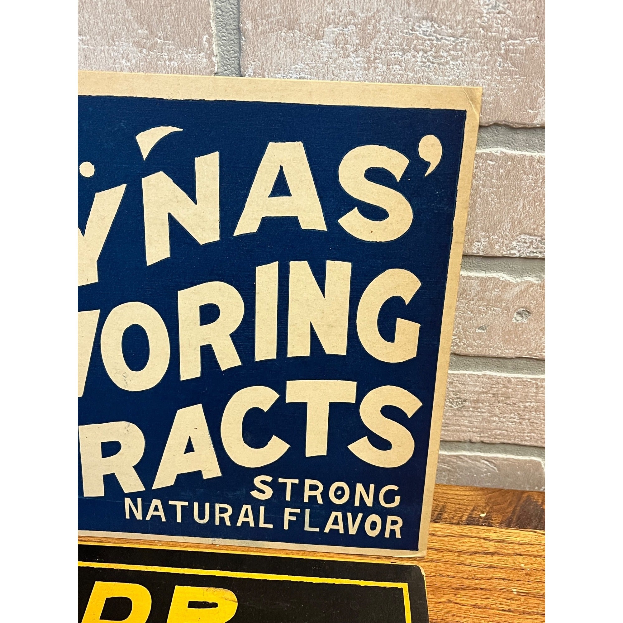 Vintage Dr Lynas Flavoring Extracts Maple-O Litho Cardstock Signs General Store