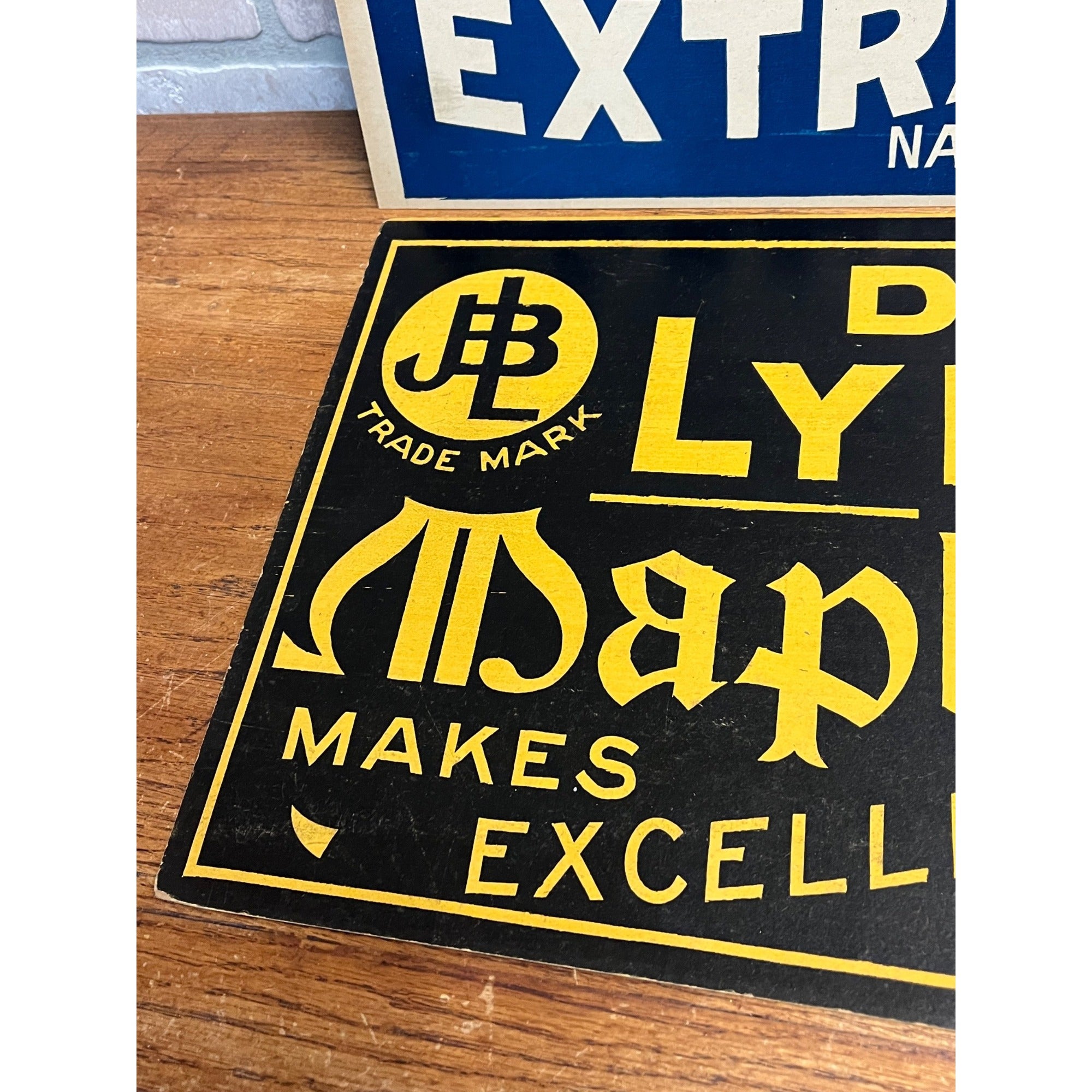 Vintage Dr Lynas Flavoring Extracts Maple-O Litho Cardstock Signs General Store