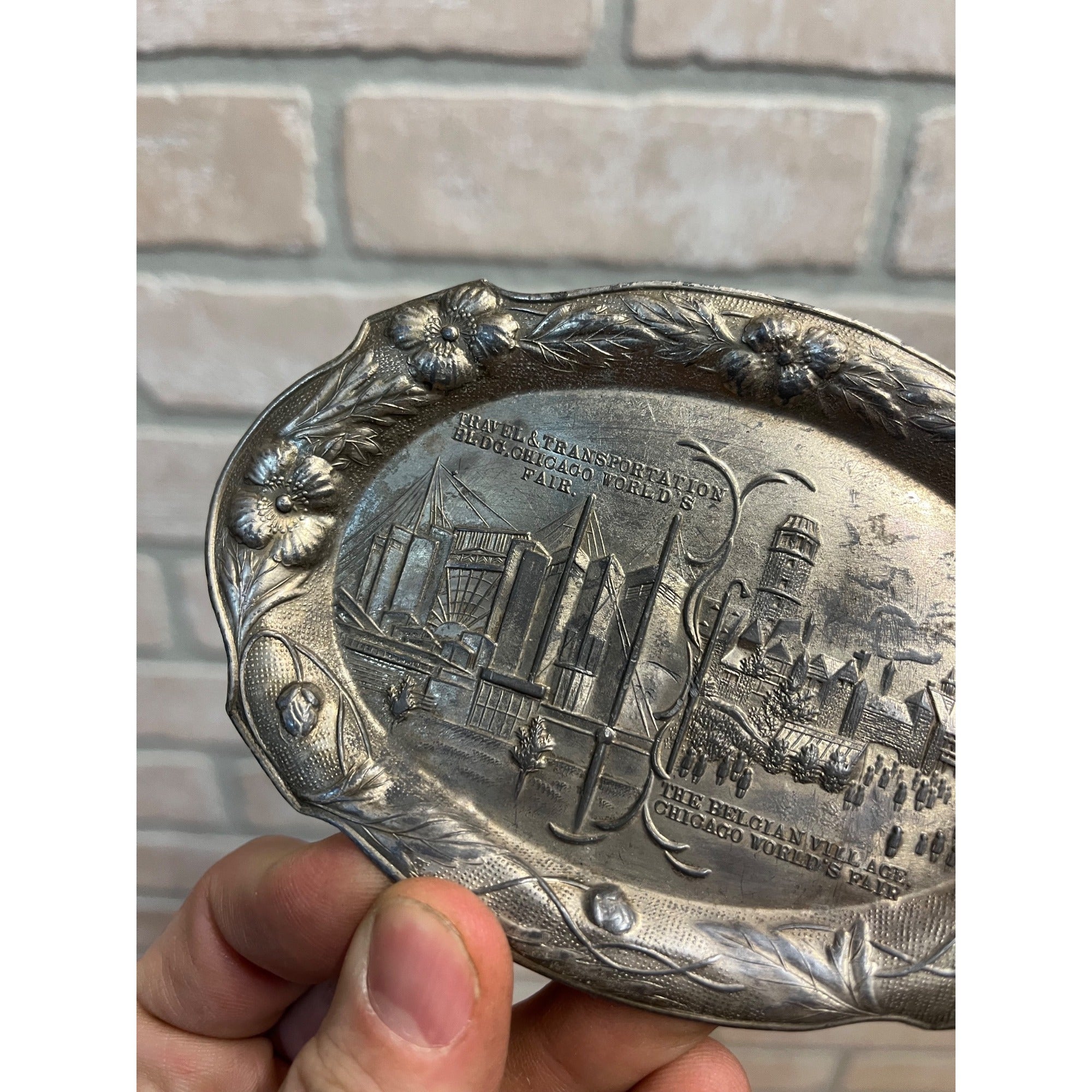 1934 Chicago Worlds Fair Travel and Transportation Belgian Village Coin Tray