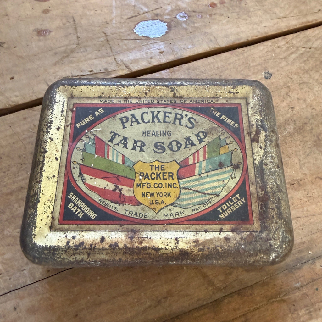Antique Packers Tar Soap Tin The Packer Mfg Co New York Advertising Soap Box