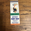 1940s 1950s Pinup Girlie Girly Matchbook Cover Ottey Print Shop Media PENN