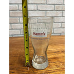 Vintage Hamm’s Beer Pilsner Glass 6-5/8" Tall White Crown Barware Sky Blue Waters