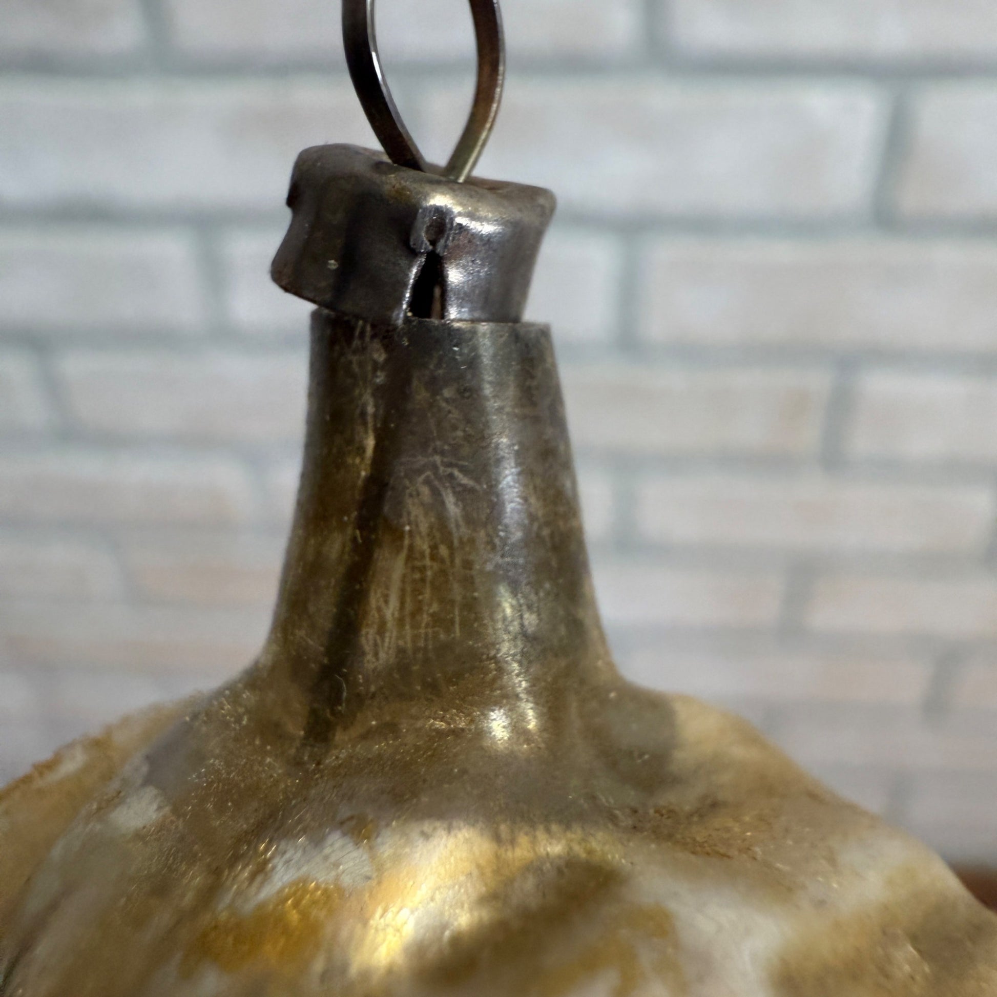 Vintage Cream Silvered Flower Spritz Cookie Christmas Ornament