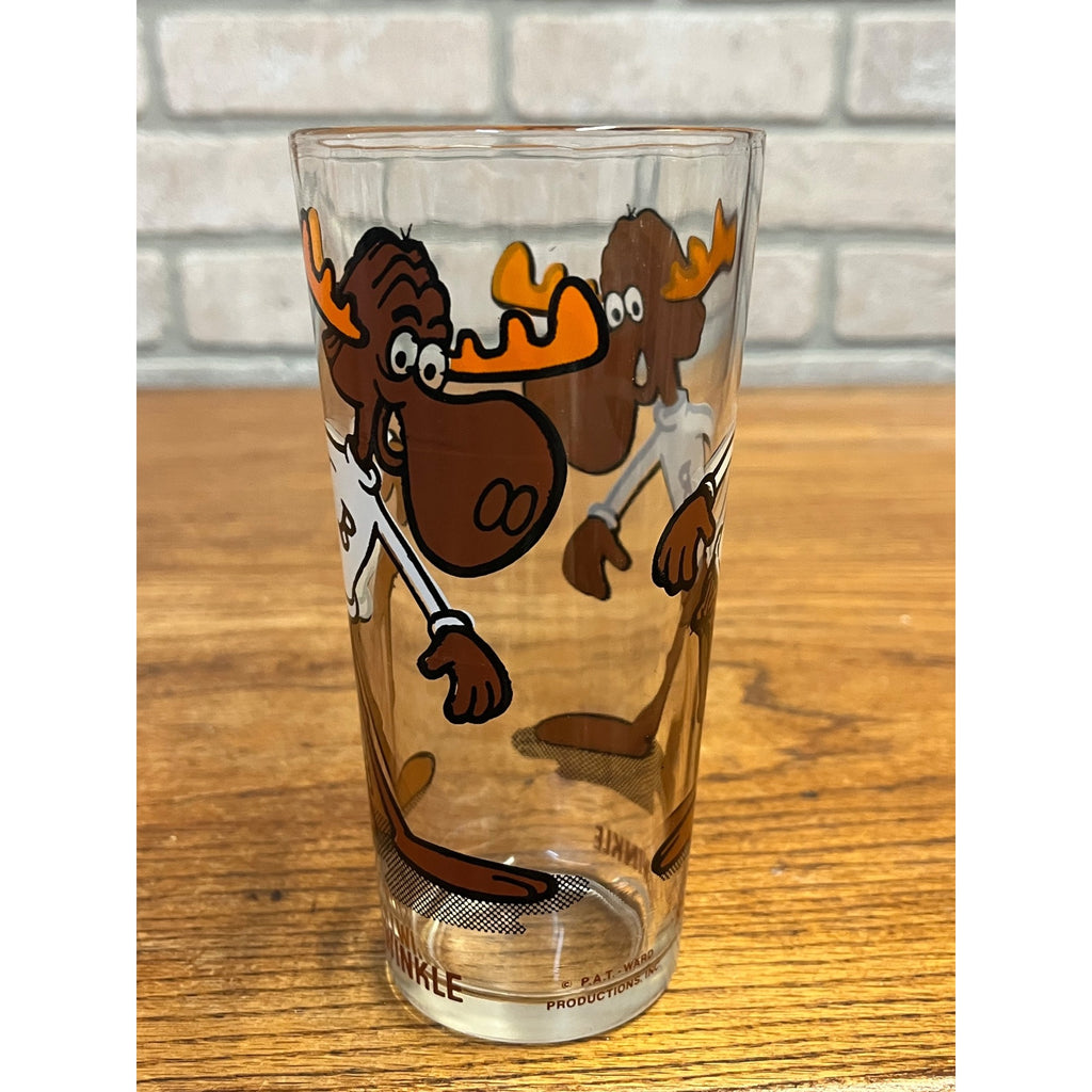 Vintage P.A.T. Ward Productions Inc. The Adventures of Rocky and Bullwinkle Drinking Glass