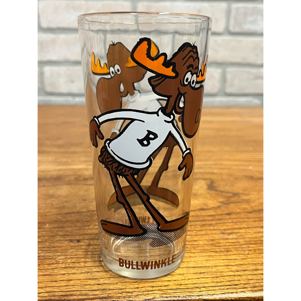 Vintage P.A.T. Ward Productions Inc. The Adventures of Rocky and Bullwinkle Drinking Glass