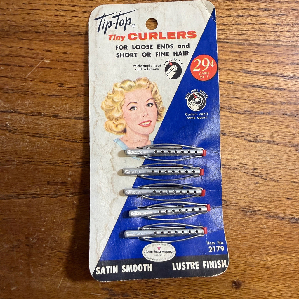 Vintage 1940s Tip Top Curlers 6 Pack Pure Aluminum WWII Era NOS New Old Stock