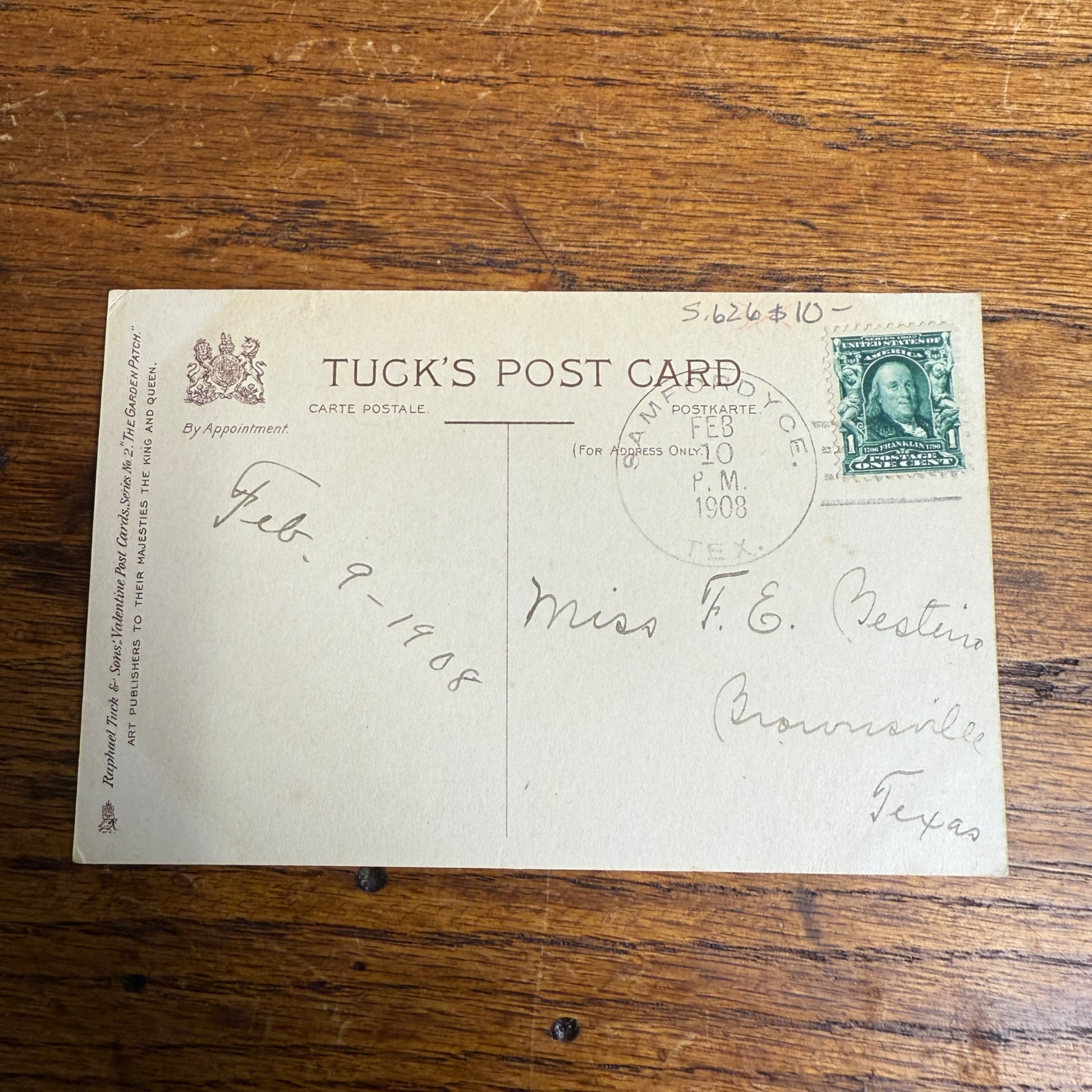 Vintage Tuck Garden Patch Postcard Watermelon E CURTIS Valentine Anthropomorphic