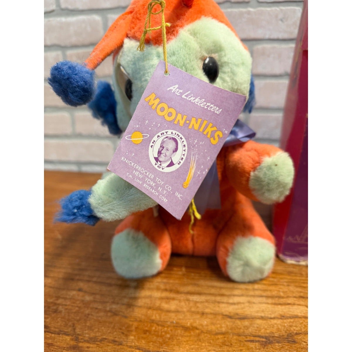 Moon Niks Plush Elephant Art Linkletter Stuffed Animal Knickerbocker w Box & Tag