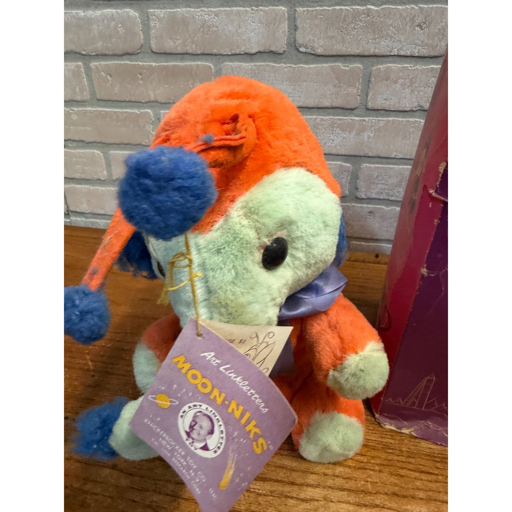 Moon Niks Plush Elephant Art Linkletter Stuffed Animal Knickerbocker w Box & Tag