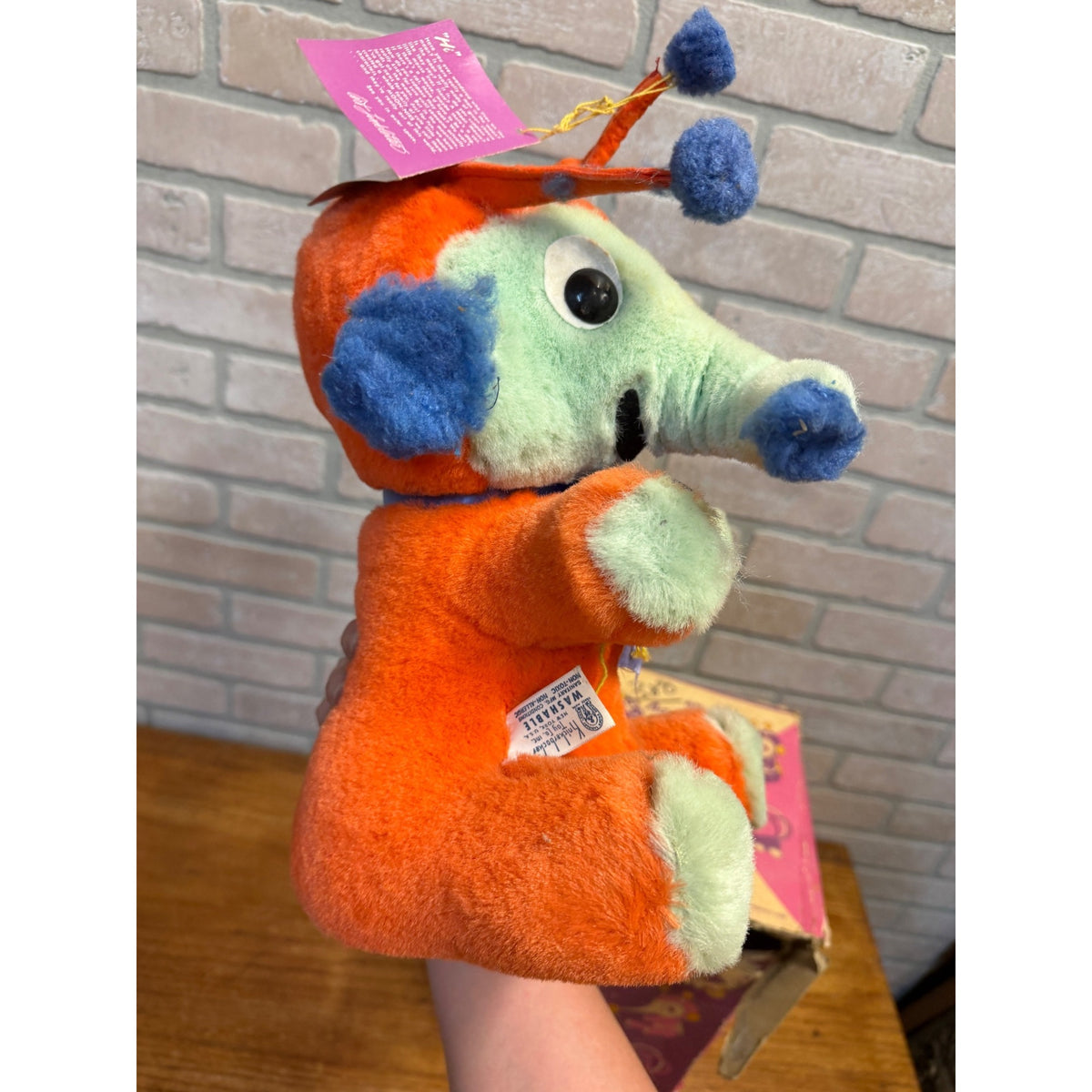 Moon Niks Plush Elephant Art Linkletter Stuffed Animal Knickerbocker w Box & Tag