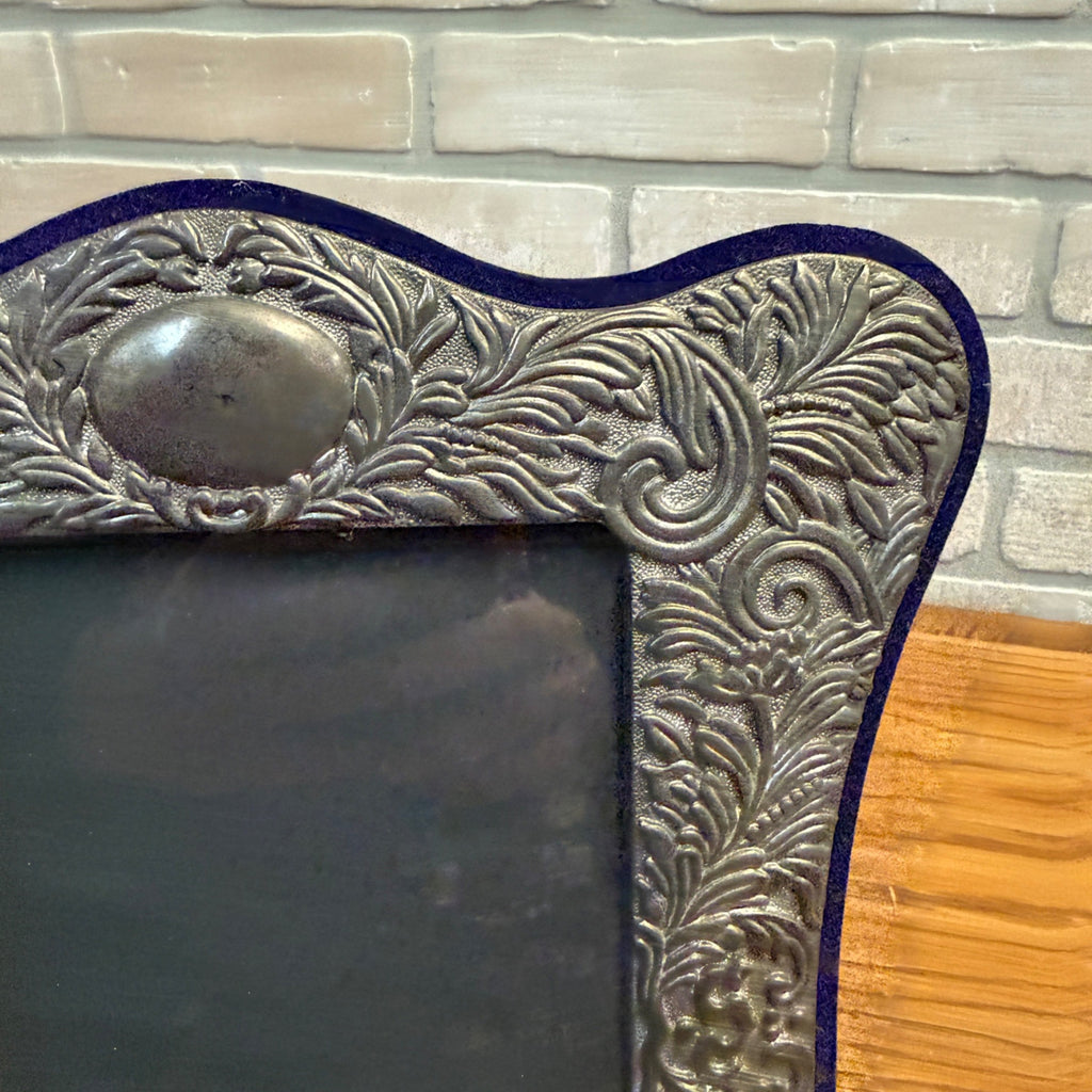 Antique Vintage Silver Plated Picture Photo Frame w/ Velvet for 5" x 7" Photos