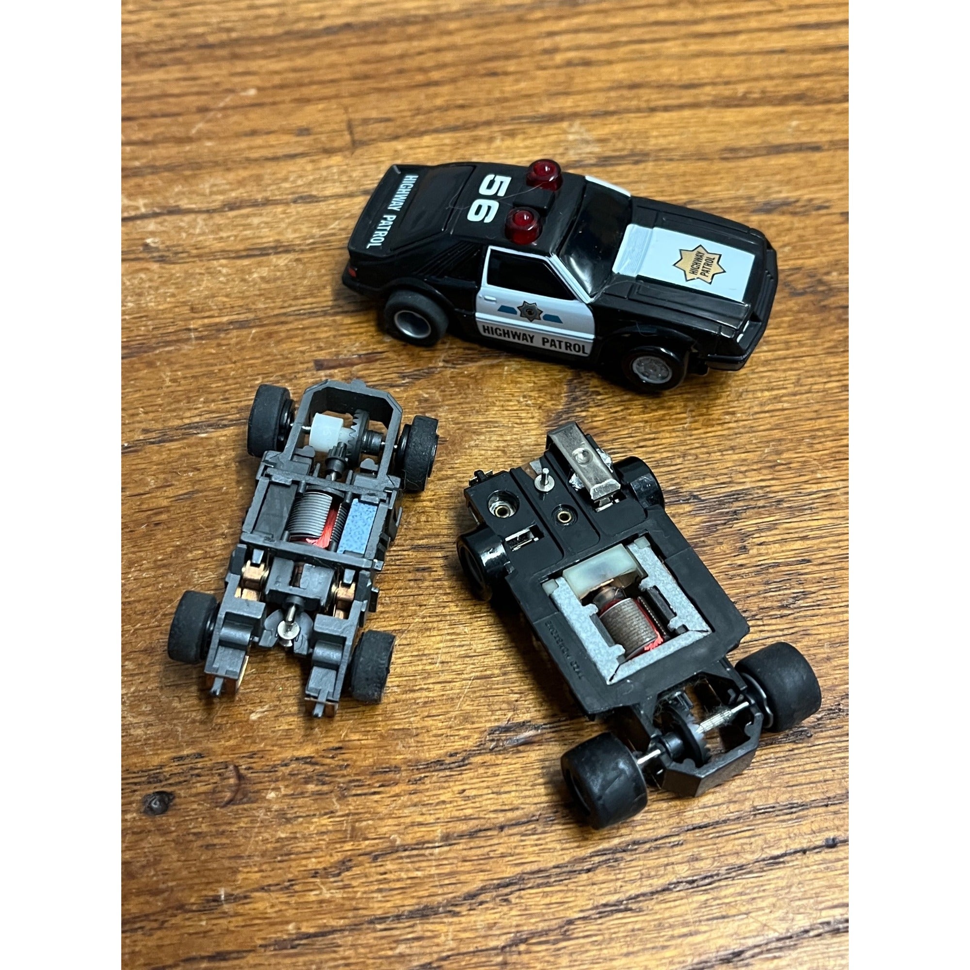 VTG Tyco Highway Patrol #56 Racing Slot Car Toy HO Scale + Other Chassis Parts