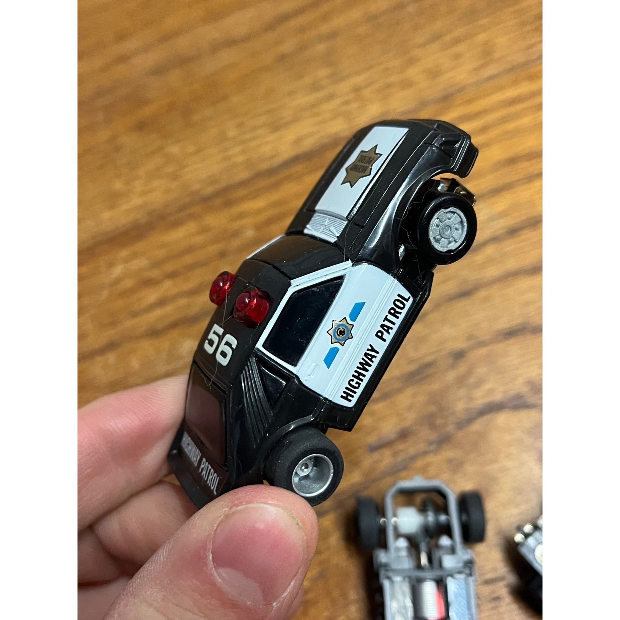 VTG Tyco Highway Patrol #56 Racing Slot Car Toy HO Scale + Other Chassis Parts