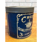 Vintage 1920s Crest Cigars Advertising Tin John Ulrich Cincinnati OH Paper Label