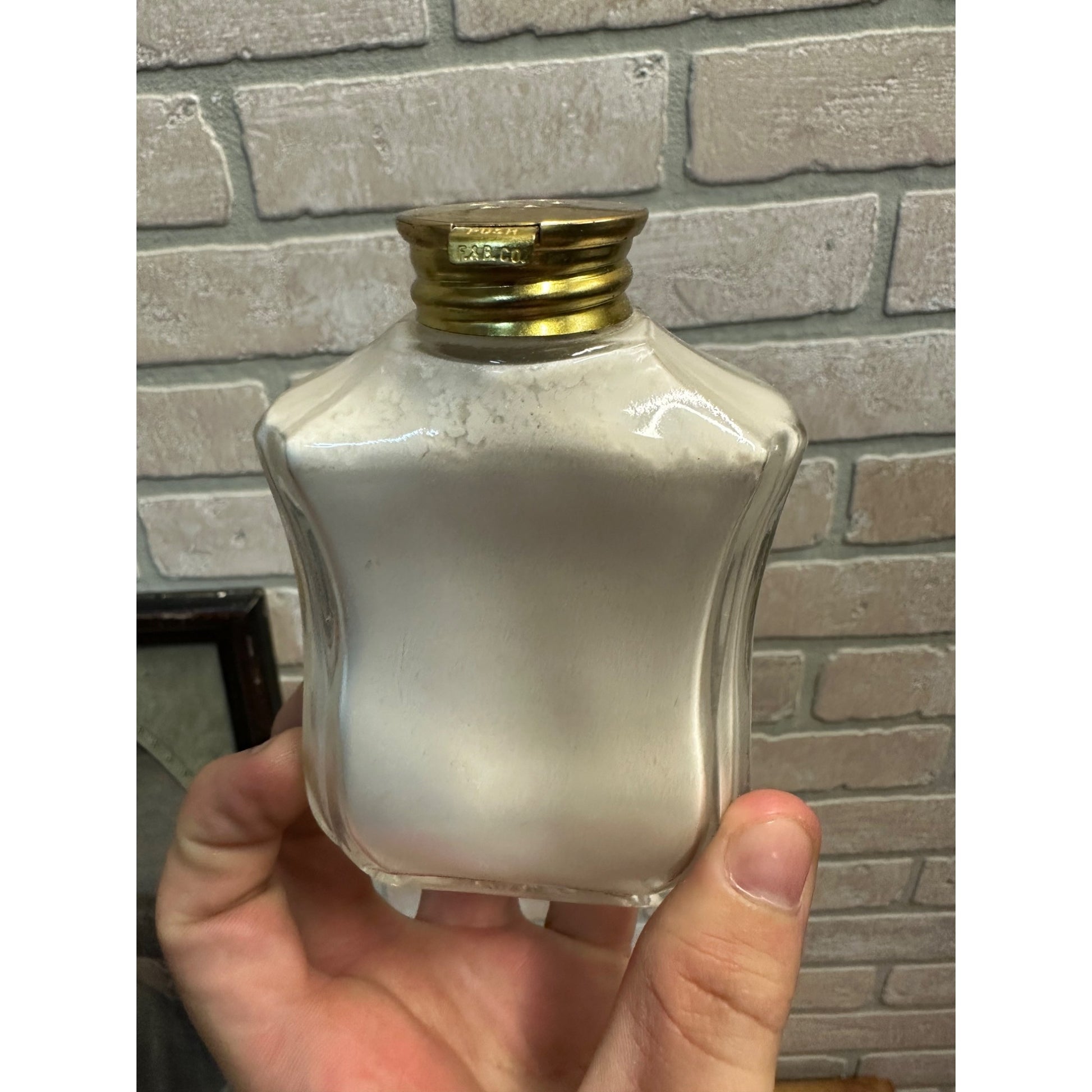 Vintage 1950s Avon Flowertime Talc 3 3/4 Oz. Glass Bottle 95% Full