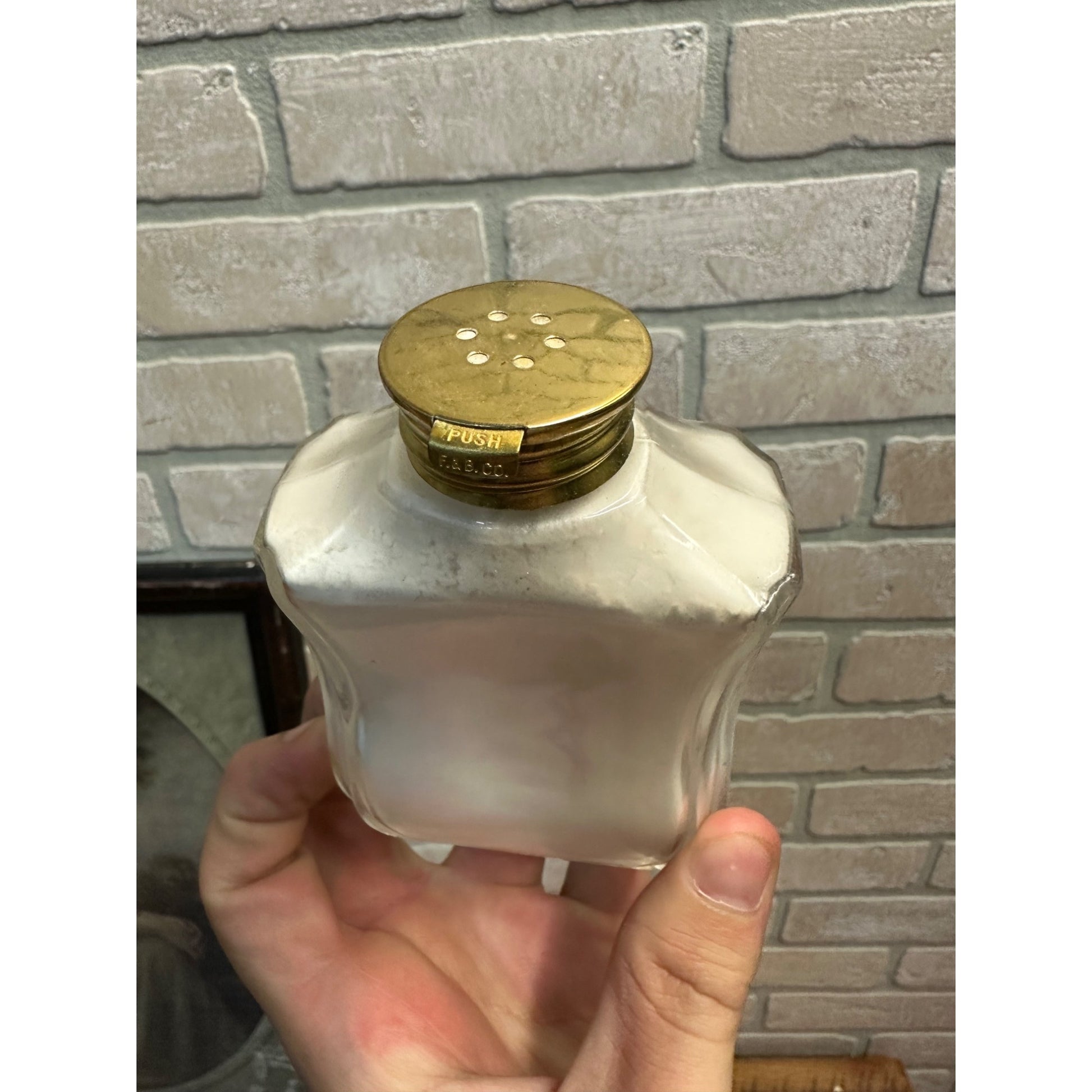 Vintage 1950s Avon Flowertime Talc 3 3/4 Oz. Glass Bottle 95% Full