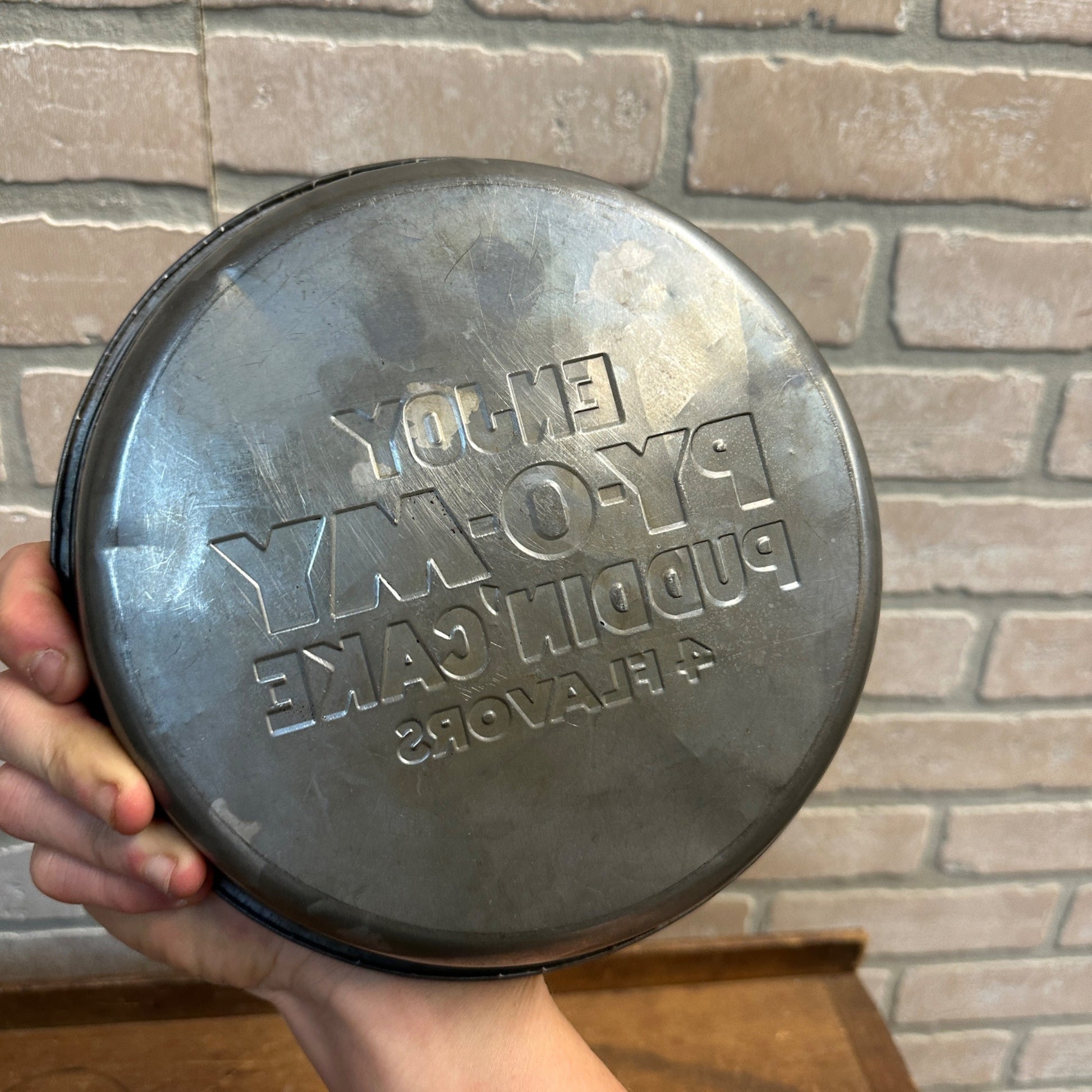 Vintage Advertising Py-o-My Pudding Cake Pie Plate Dish Tin Kitchen Decor