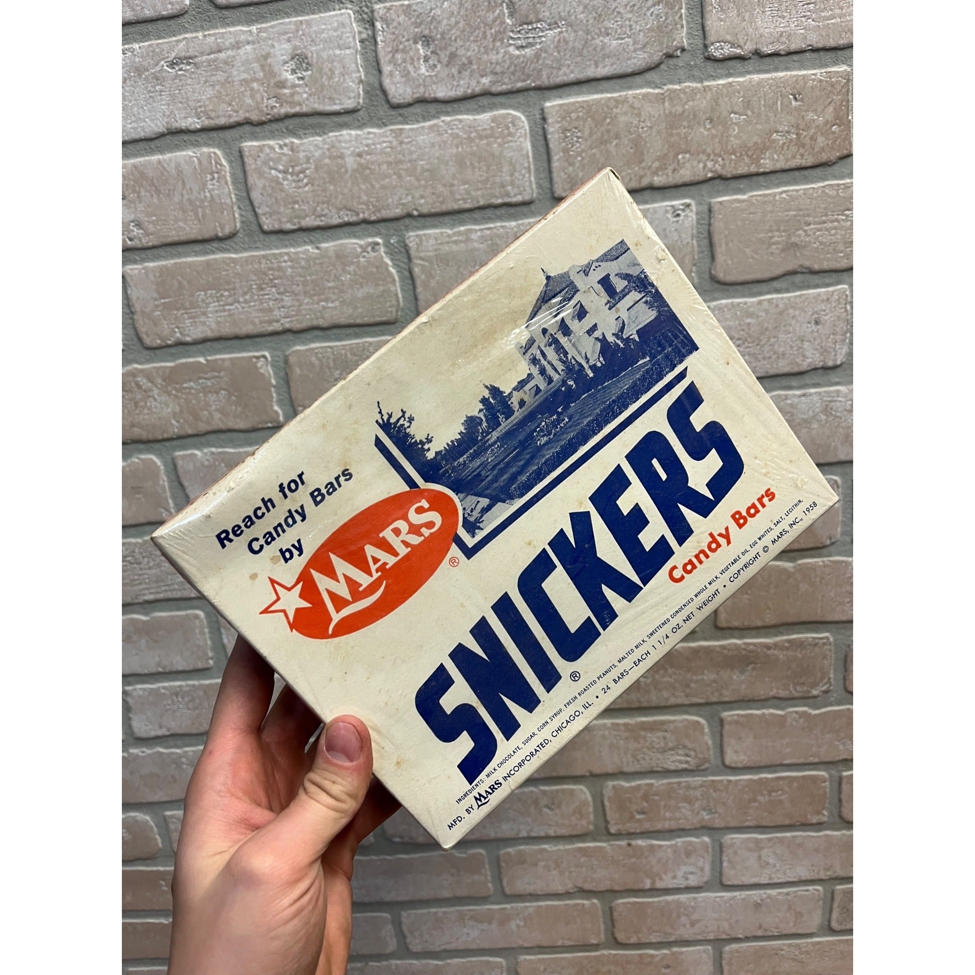 Vintage 1950s Mars Snickers Candy Bar Store Display Advertising Empty Box