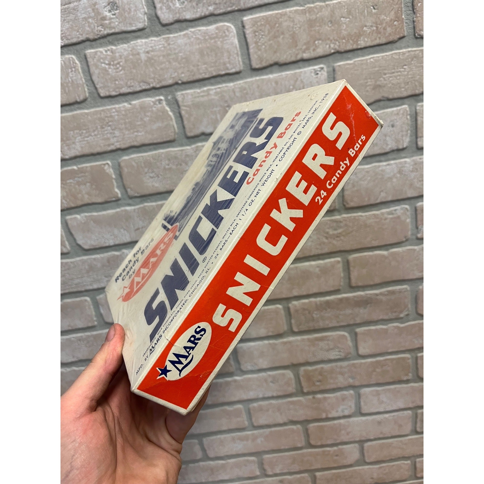 Vintage 1950s Mars Snickers Candy Bar Store Display Advertising Empty Box