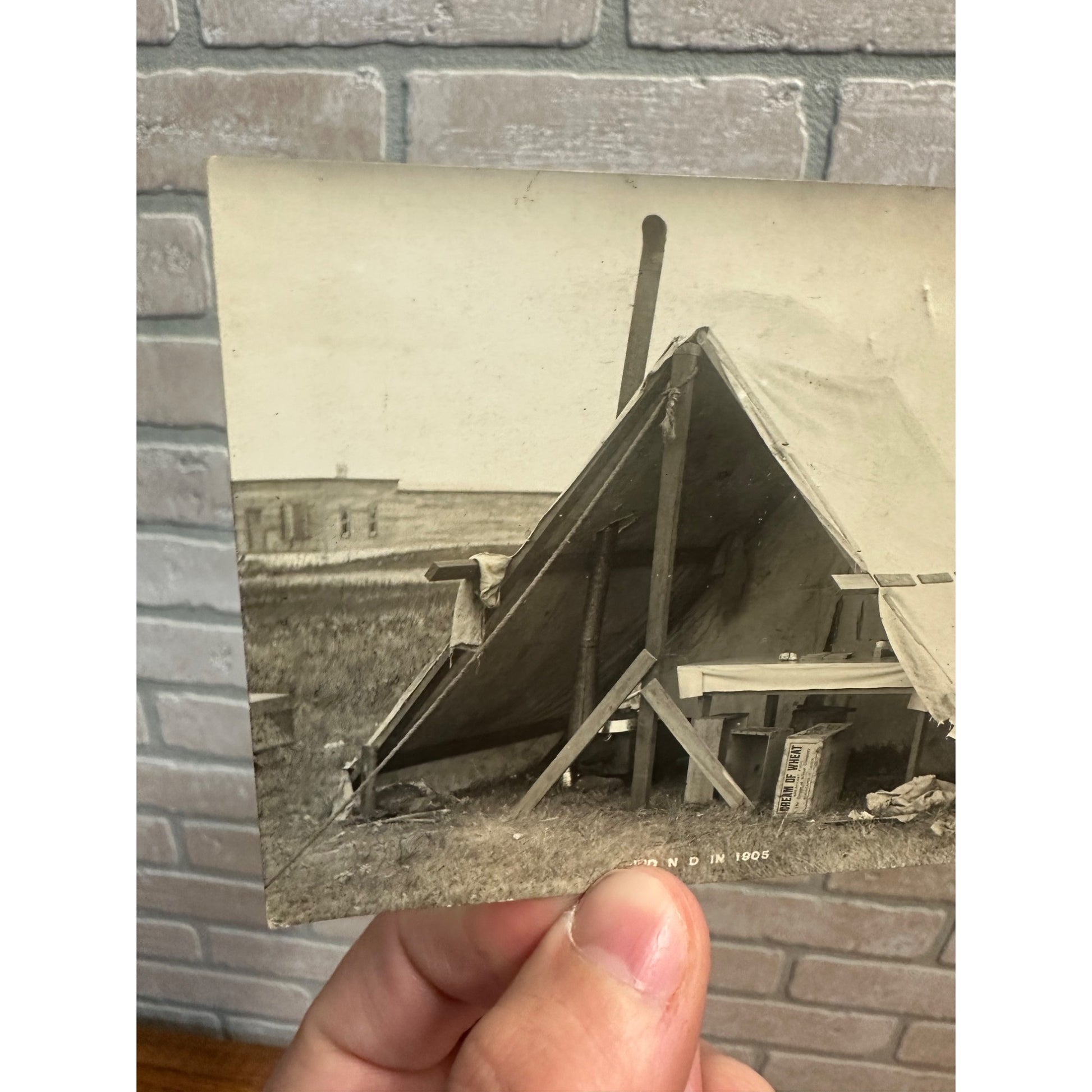 Vintage Jud North Dakota in 1905 Real Photo Postcard RPPC ND Empty Tent