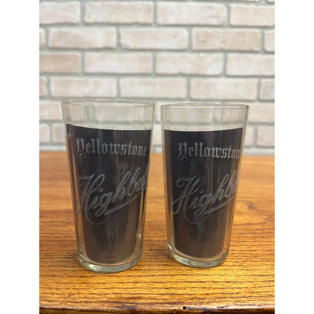 Pre Pro Prohibition Whiskey Yellowstone Highball Etched Glass Taylor & Williams KY (2)