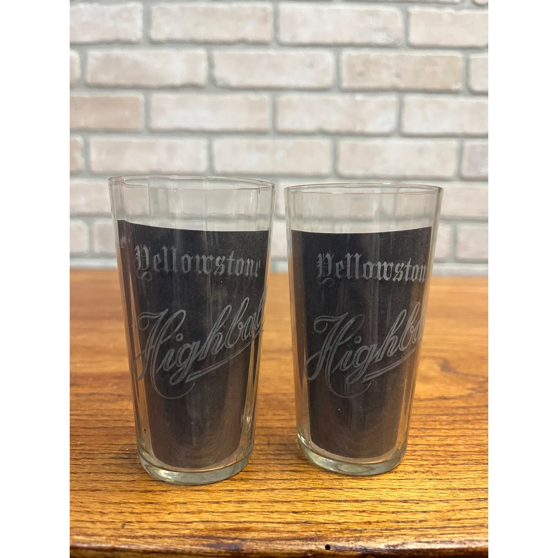 Pre Pro Prohibition Whiskey Yellowstone Highball Etched Glass Taylor & Williams KY (2)