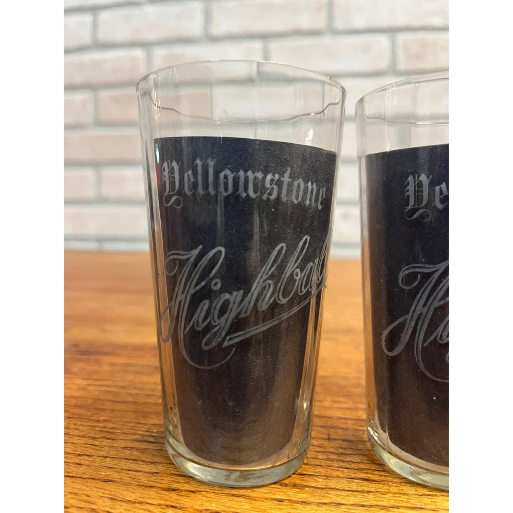 Pre Pro Prohibition Whiskey Yellowstone Highball Etched Glass Taylor & Williams KY (2)