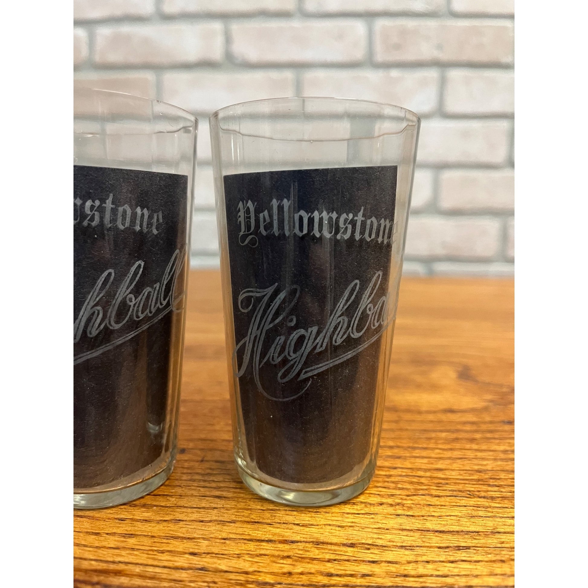 Pre Pro Prohibition Whiskey Yellowstone Highball Etched Glass Taylor & Williams KY (2)