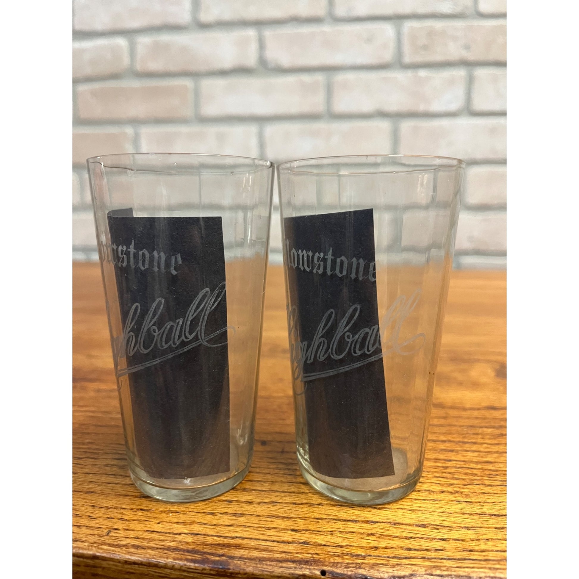 Pre Pro Prohibition Whiskey Yellowstone Highball Etched Glass Taylor & Williams KY (2)