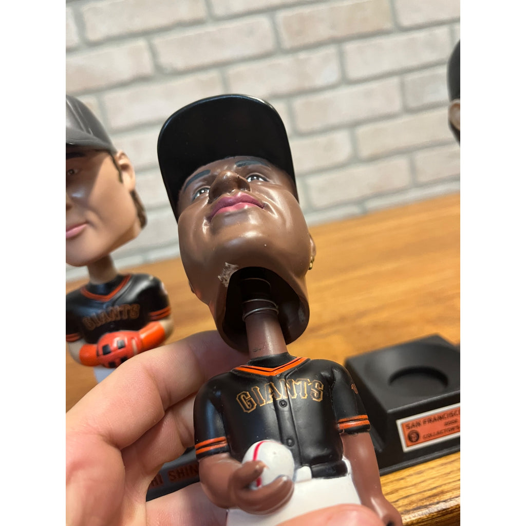 2002 San Francisco Giants MLB Bobblehead Set (4) Carl's Jr. -- Barry Bonds, Nenn