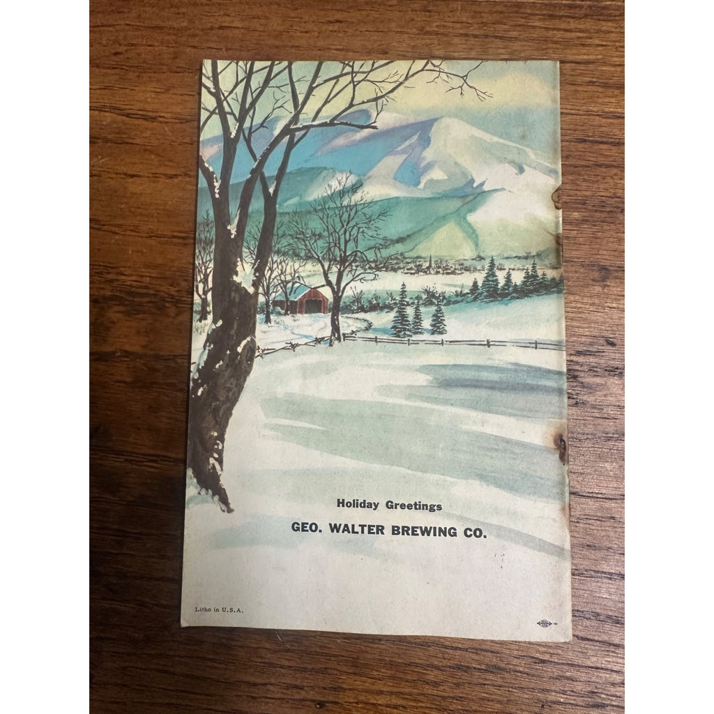 Vintage 1960s Merry Christmas Booklets Geo. Walter Brewing Co Beer Appleton Wis