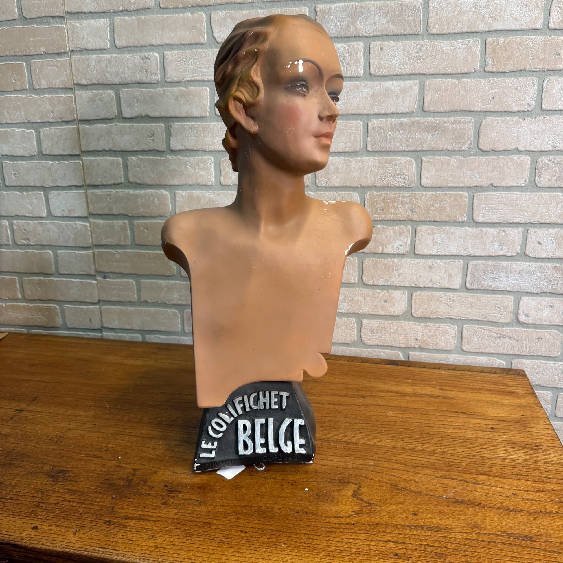 French Vintage Mannequin Bust Advertising Store Display Art Deco 1930s Colifichet Belge