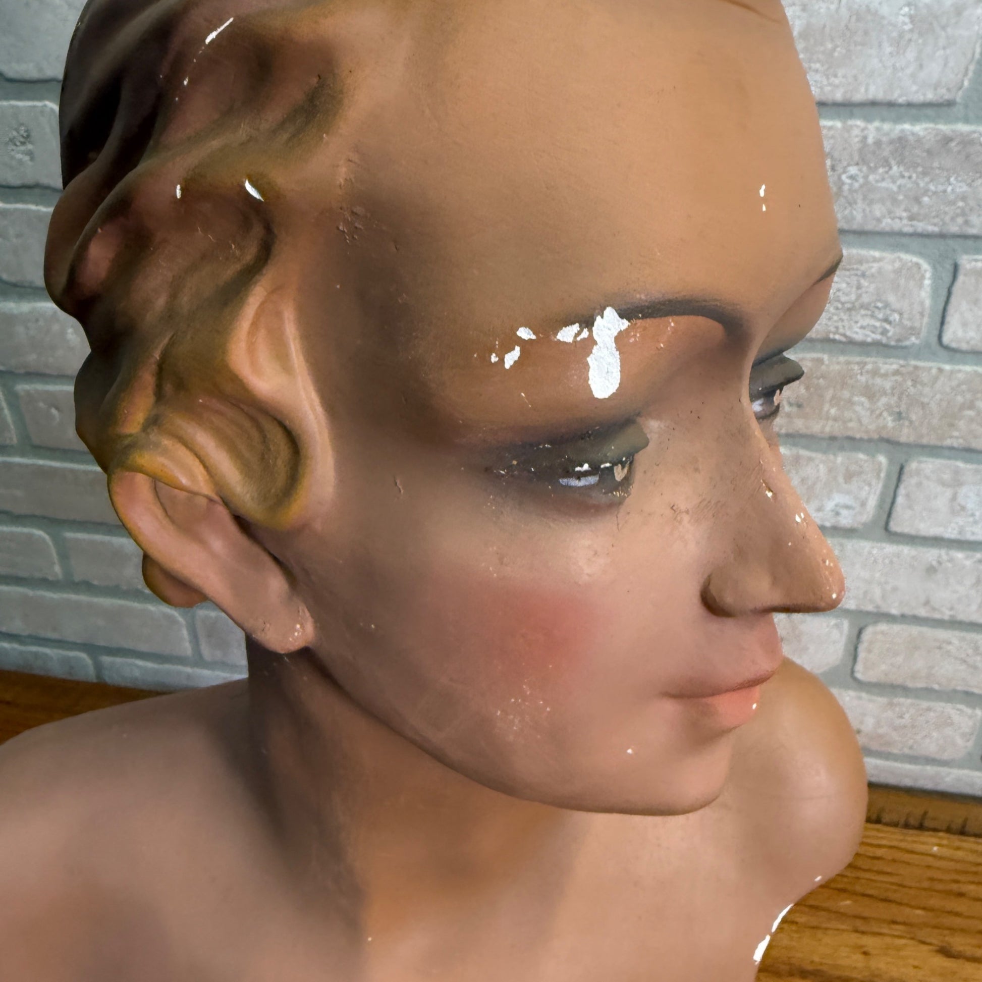 French Vintage Mannequin Bust Advertising Store Display Art Deco 1930s Colifichet Belge