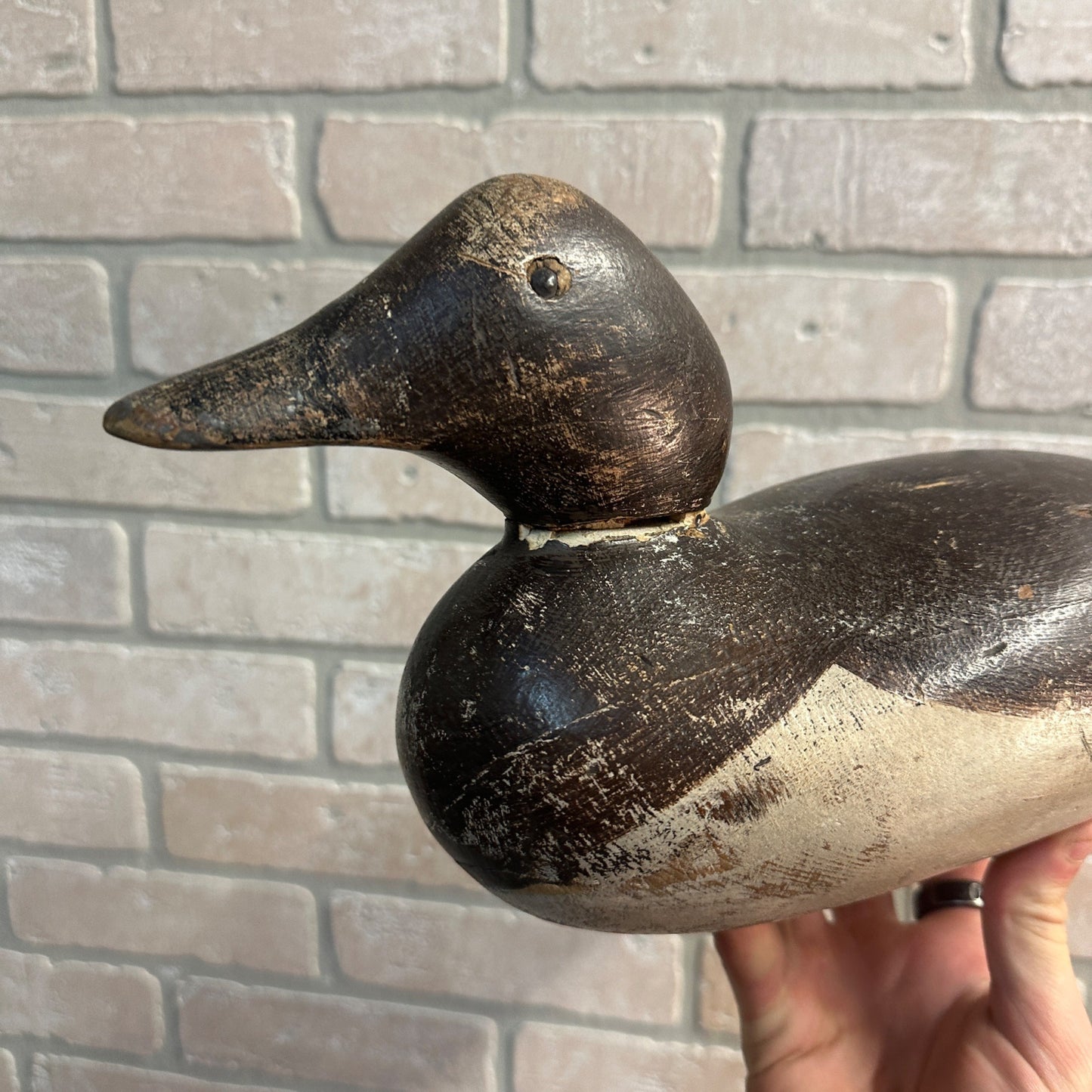 RARE Mason Goldeneye Hen Tack Eye Duck Decoy Wooden Original Paint