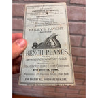 Rare Original 1881 Bailey's Bench Planes Stanley Rule & Level Co Tool Catalog