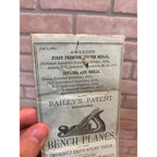 Rare Original 1881 Bailey's Bench Planes Stanley Rule & Level Co Tool Catalog