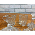 Vintage Child's Glass Tea Time Set Embossed Set of 7