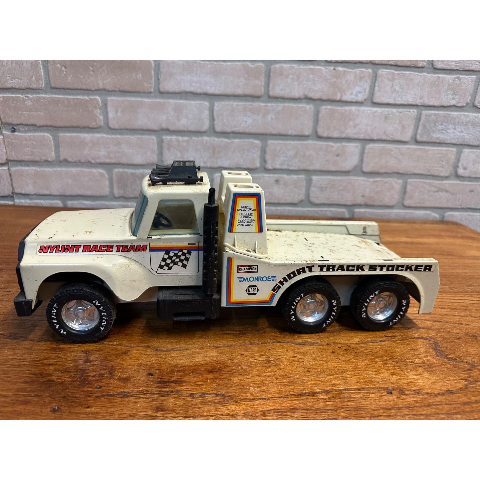 Vintage Nylint Race Team Short Track Stocker Semi Truck Car Hauler Steel 1980s