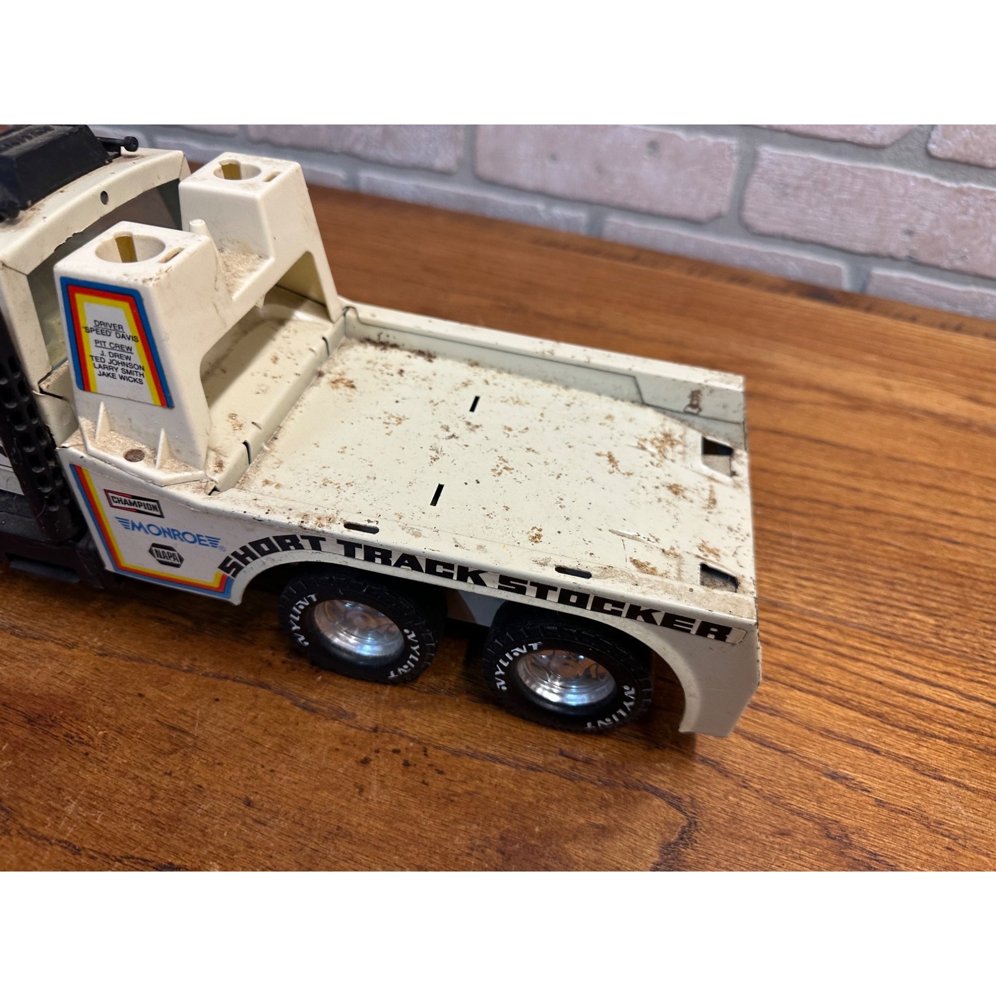 Vintage Nylint Race Team Short Track Stocker Semi Truck Car Hauler Steel 1980s