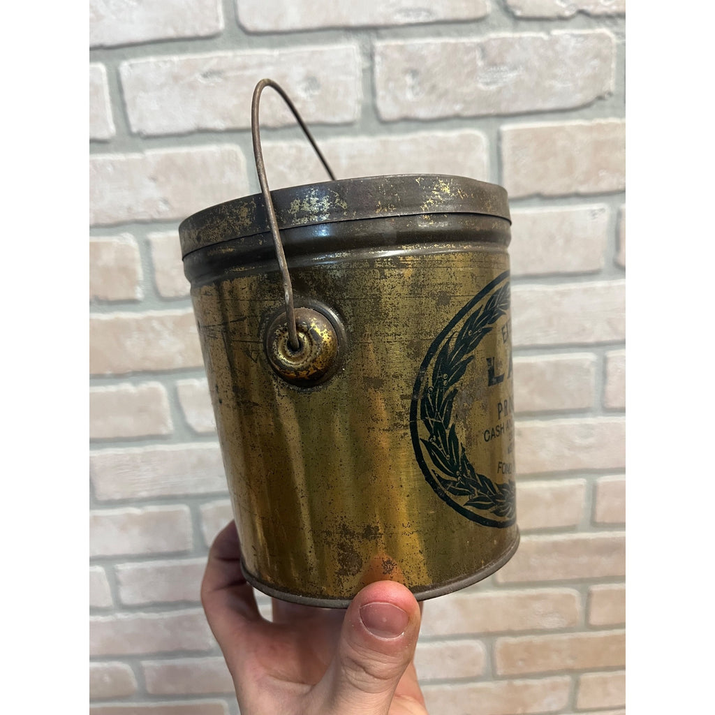 Vintage Antique Prochnow's Market Lard Fond du Lac, Wis. Tin Bucket Advertising