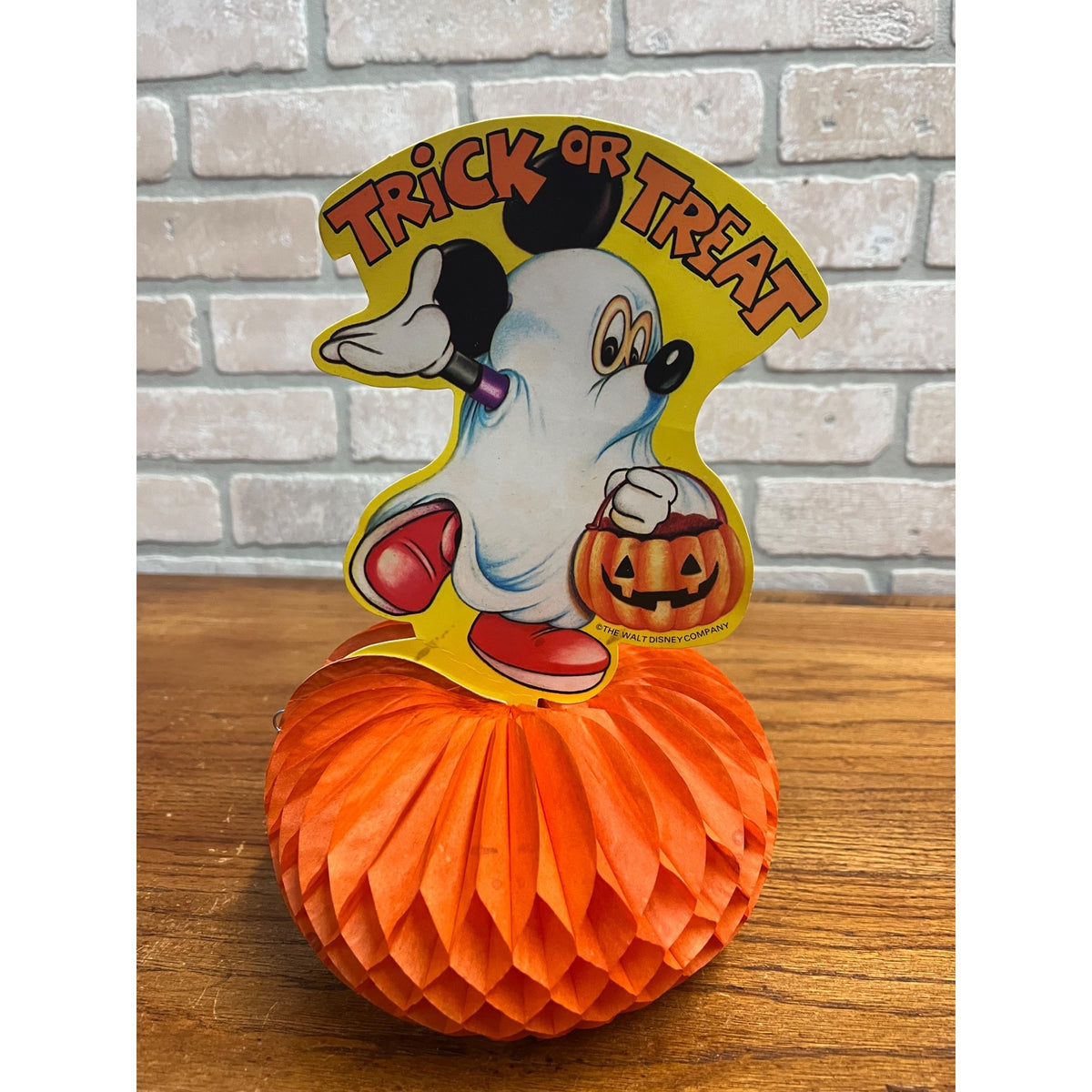 RARE Vintage 1980s Walt Disney Mickey Mouse Halloween Crepe Paper Diecut