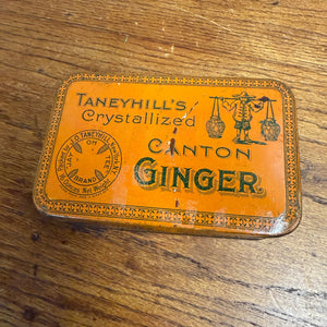 Vintage Taneyhill's Canton Ginger Orange Advertising Box Tin Kitchen