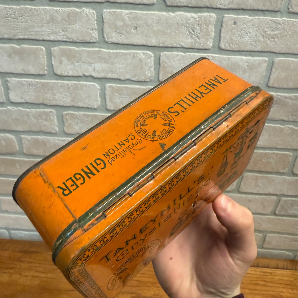 Vintage Taneyhill's Canton Ginger Orange Advertising Box Tin Kitchen