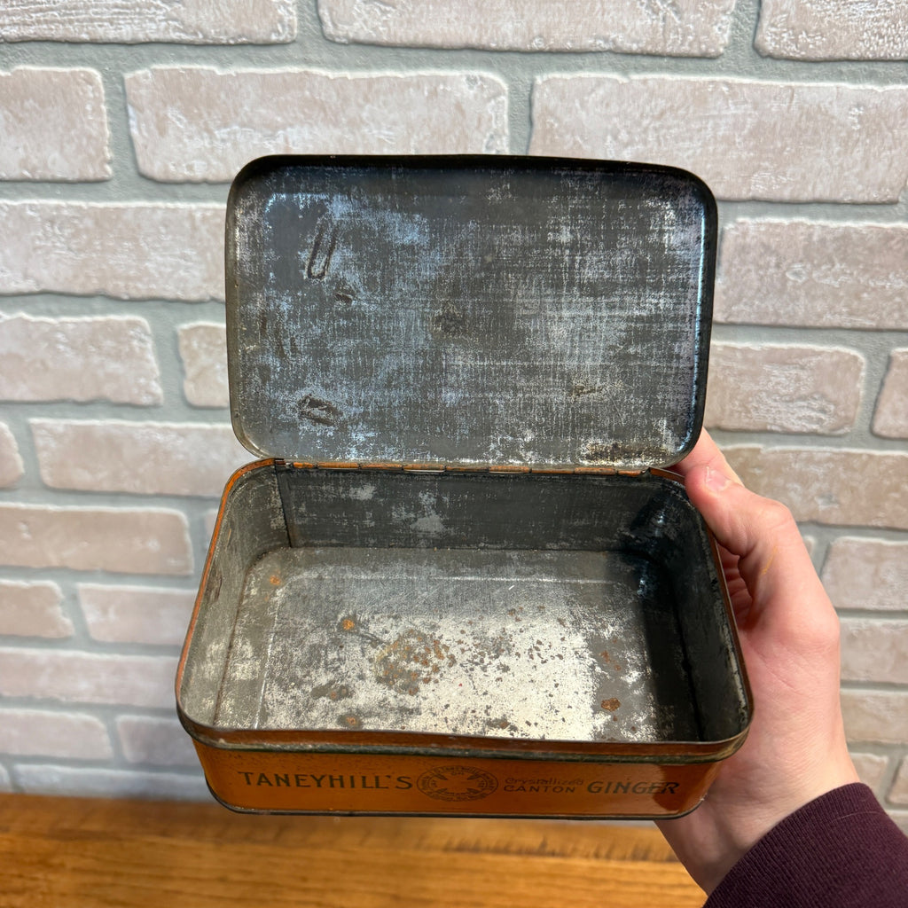 Vintage Taneyhill's Canton Ginger Orange Advertising Box Tin Kitchen
