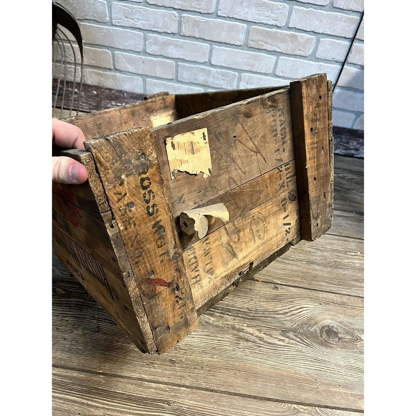 Vintage Russell, Burdsall, & Ward Bolt And Nut Co. Rock Falls, IL Wooden Crate