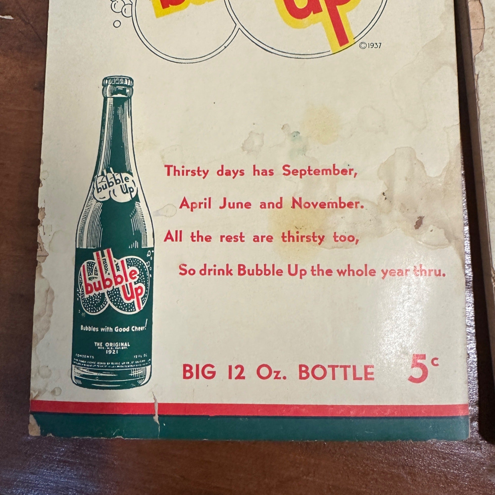 Vintage 1940s Drink Bubble Up Soda Advertising Notepads Lot (2) Milwaukee Wis