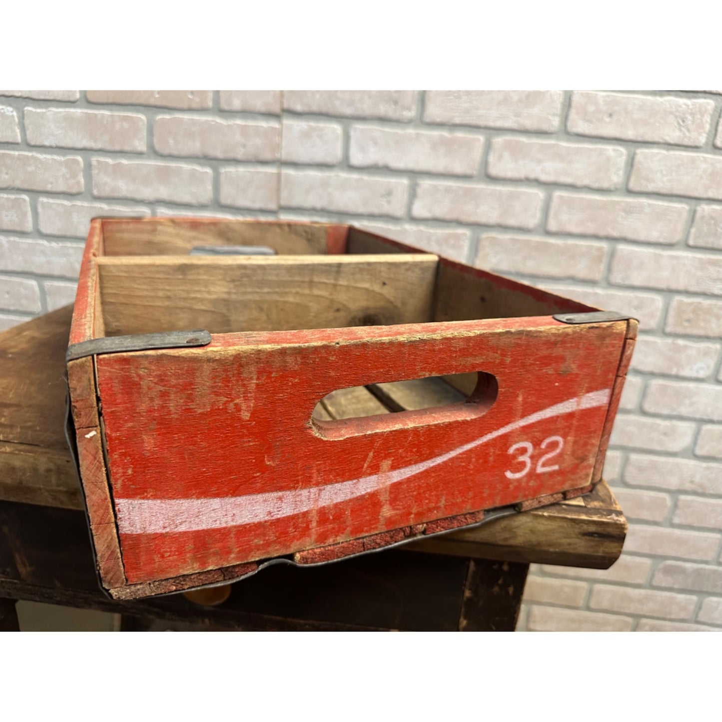 Vintage Coca Cola Wooden Soda Pop Bottle Carrier Crate Box Red