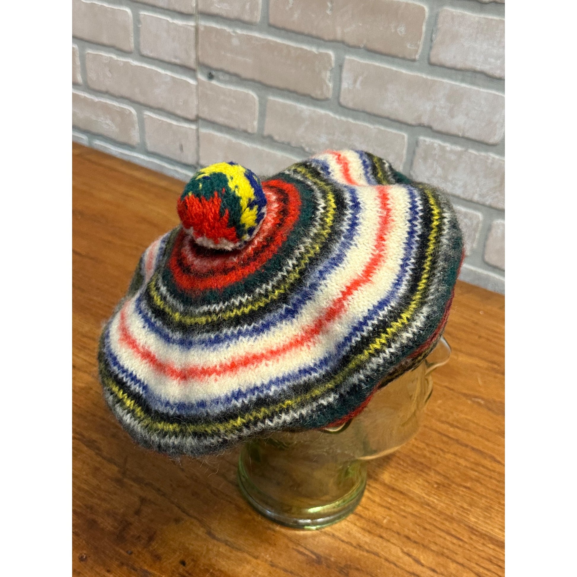 Vintage Dress Stewart Scotland Plaid 100% All Wool Hat Cap Bunnet Tammie