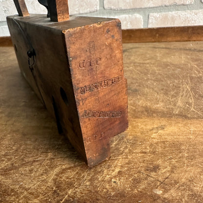 RARE Antique 1850s Wood Molding Plane Double Iron Adjustable Foot Odd - Dominick